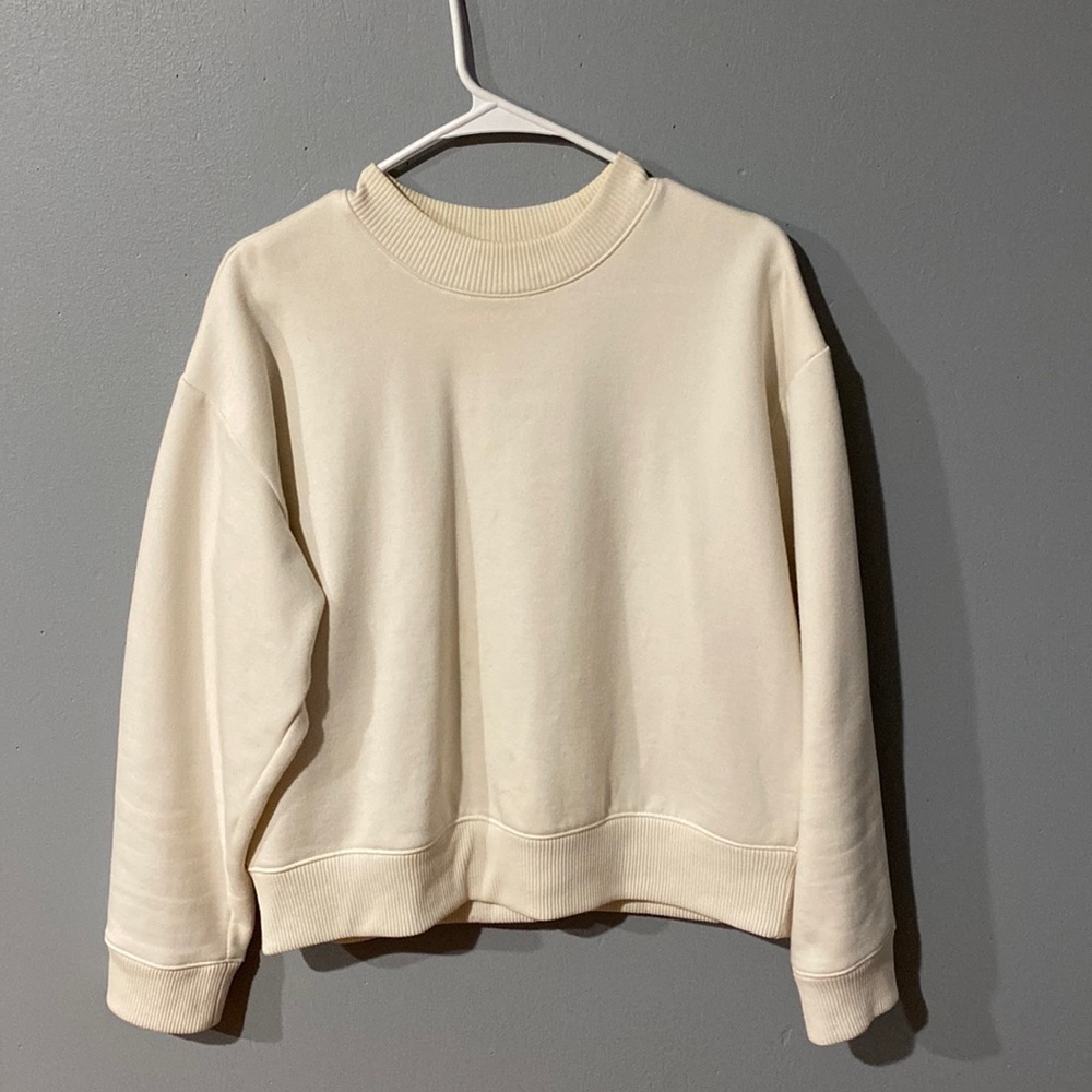 Cream target crew neck